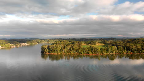 beautiful aerial footage of the tennessee river valley taken from concord cove