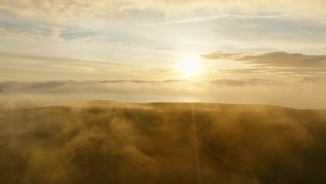 beautiful sunset cloudy sky aerial view