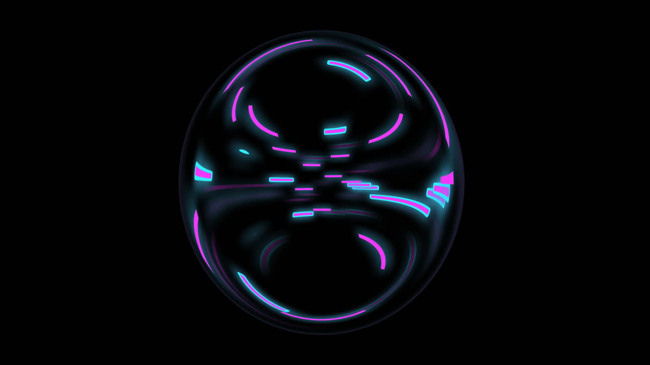 검은색 배경 위에서 데이터 전송의 반 ⁇ 이는 빛의 흔적의 애니메이션