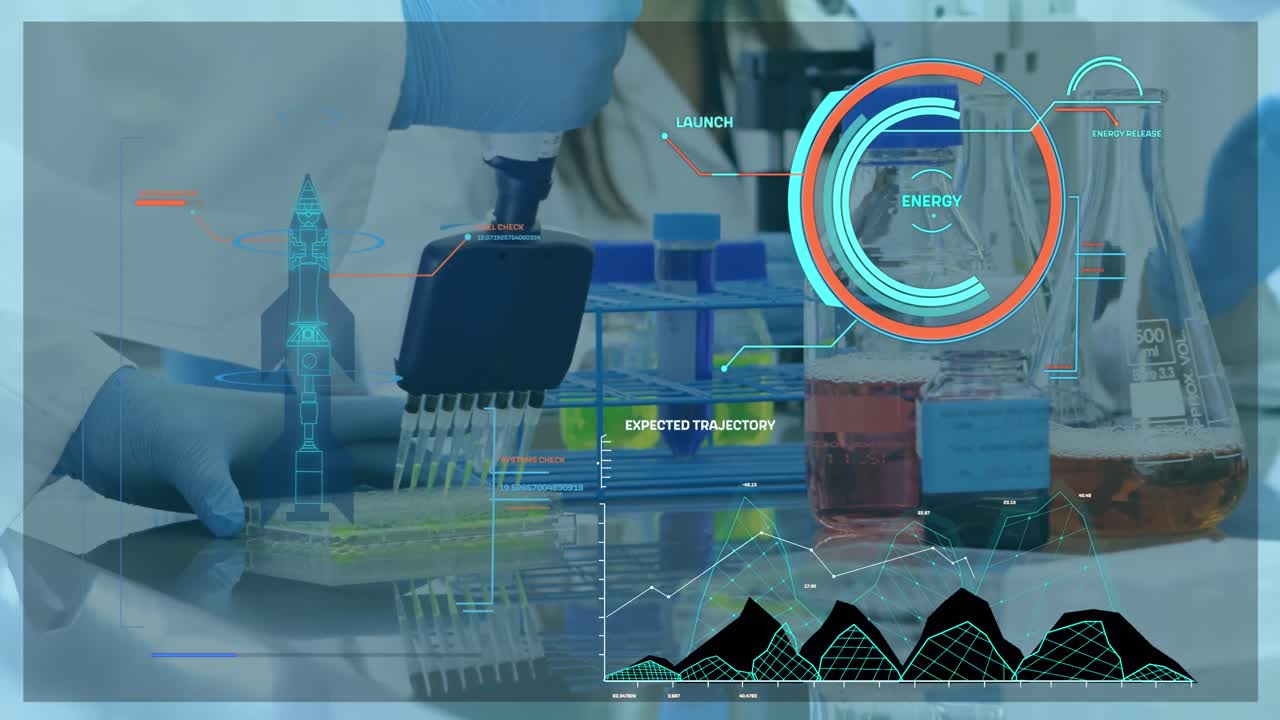 animación del procesamiento de datos sobre los médicos en el laboratorio