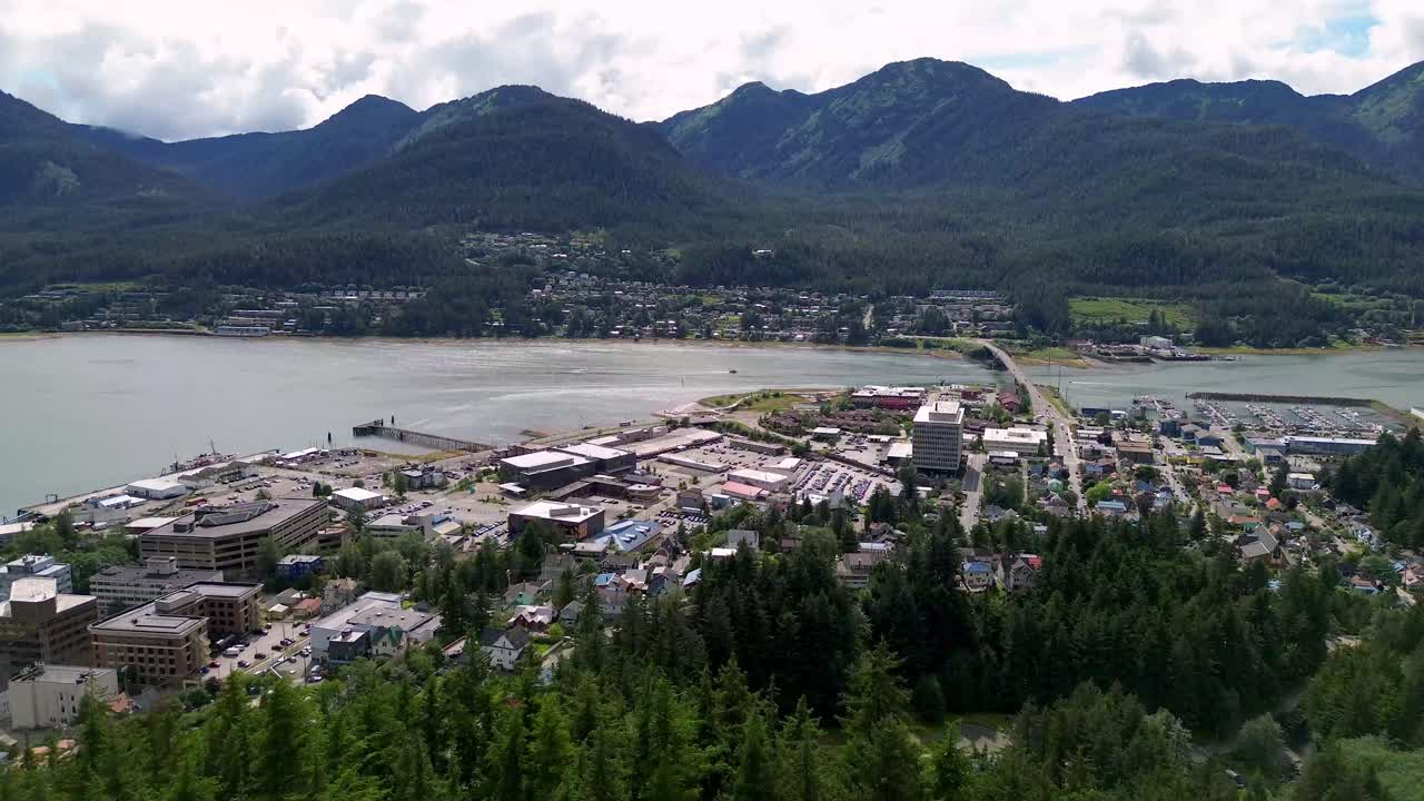 aerial of juneau alaska in 4k