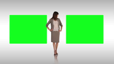 mujer de negocios haciendo una presentación