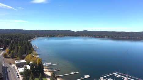 Aerial-of-the-Payette-Lake-shoreline-in-Idaho