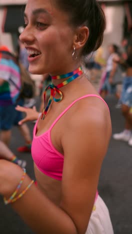 woman at pride parade