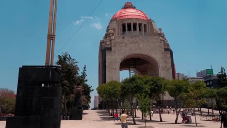 view of the revolution monument from street level in mexico city