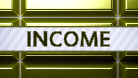"income" icon. looping footage has 4k resolution.