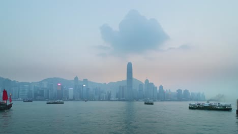 hong kong island at dusk