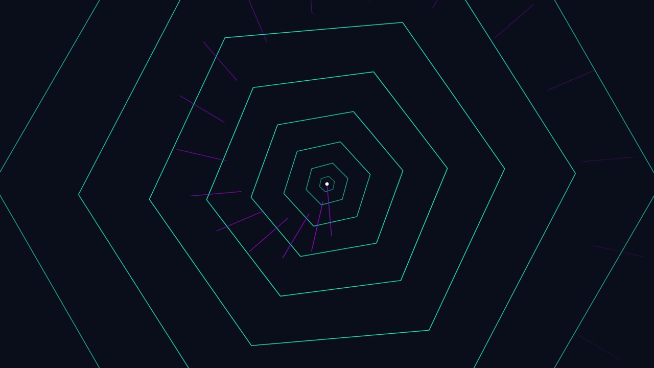 Abstract Geometric Animation of Expanding Hexagons