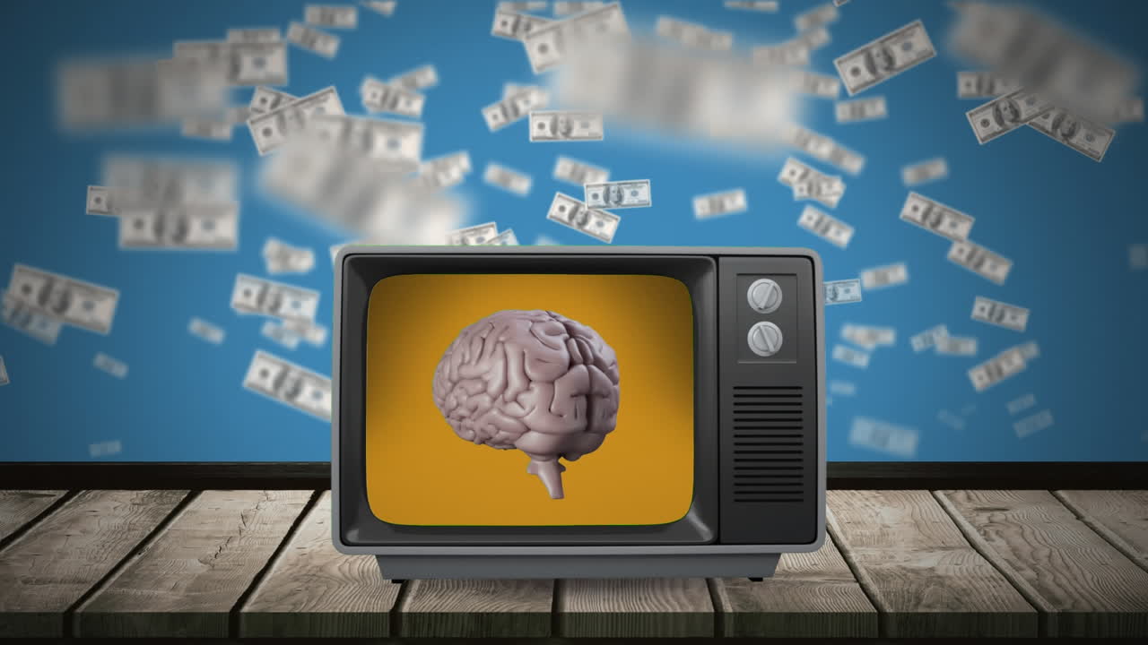cerebro en una pantalla de televisión
