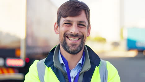 portrait of a smiling truck driver