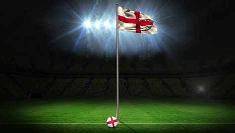 england national flag waving on flagpole