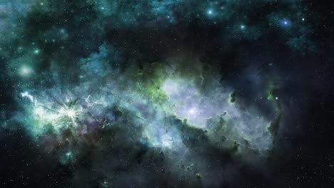 moving nebula in the silence of dark space