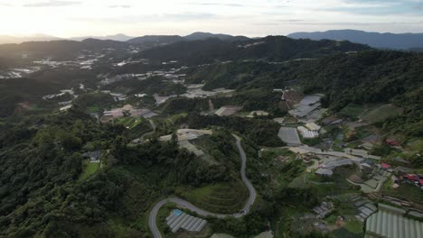 general landscape view of the brinchang district within the cameron highlands area of malaysia