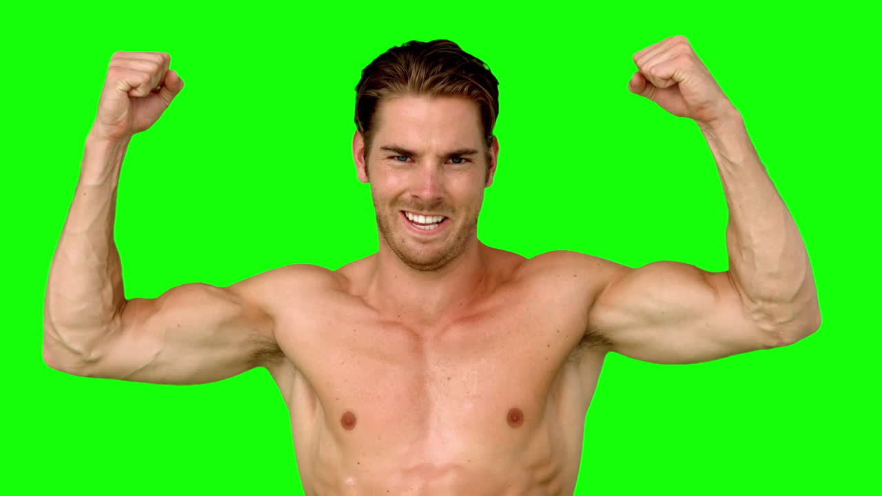 Sportsman raising his arms