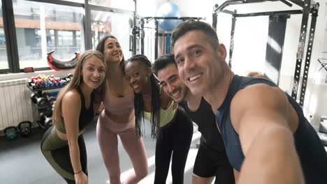 group selfie at the gym