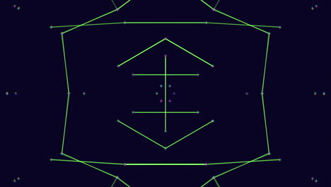 modèle géométrique de lignes et de points verts et noirs disposés en diagonale