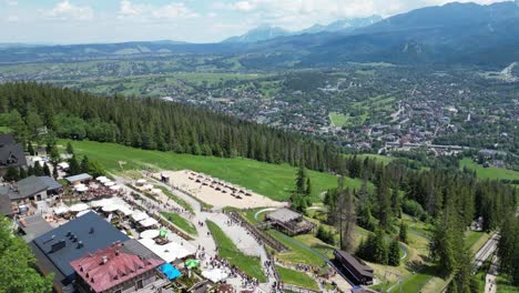 aerial view of gubalowka mountain and zakopane town in tatra mountains, poland