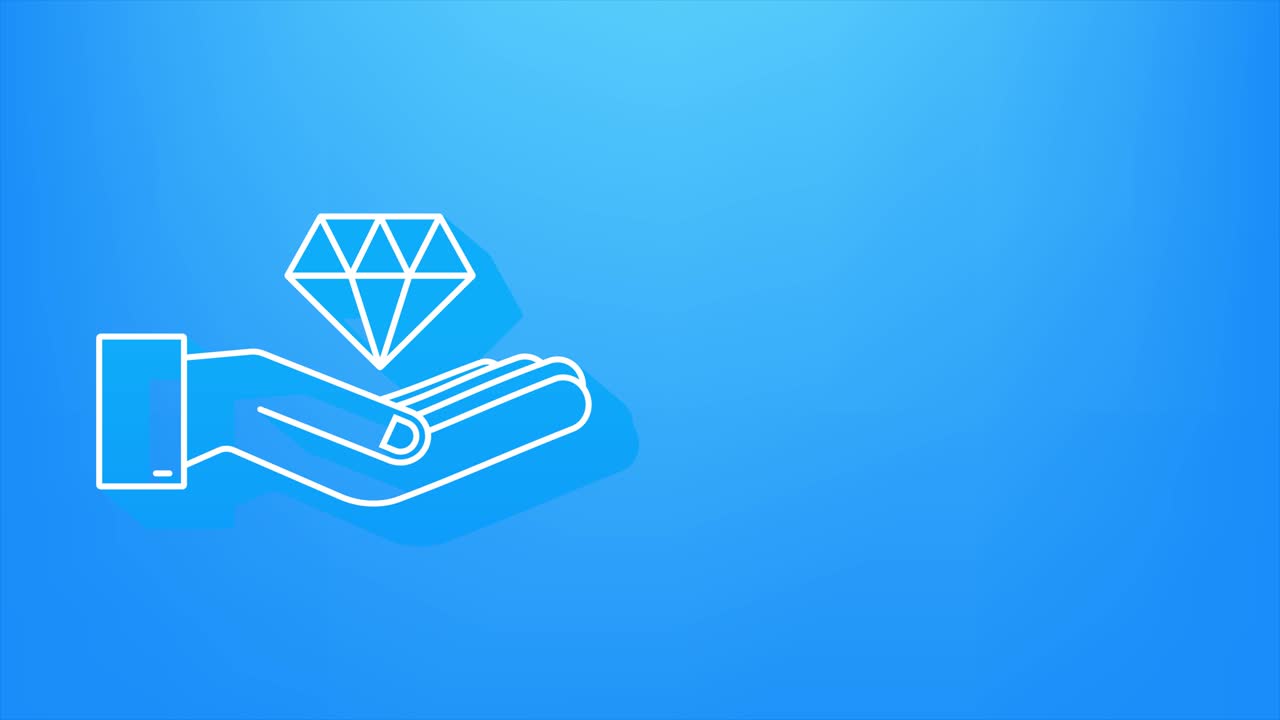 Diamond with hand icon design. Diamond with hand icon in trendy. motion graphic
