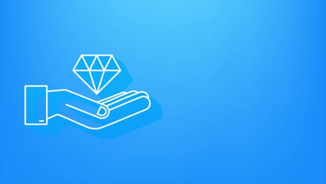 diamond with hand icon design. diamond with hand icon in trendy. motion graphic