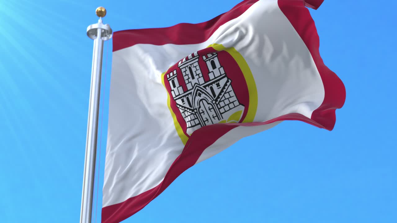 Flag of Bergen kommune, Norway. Loop
