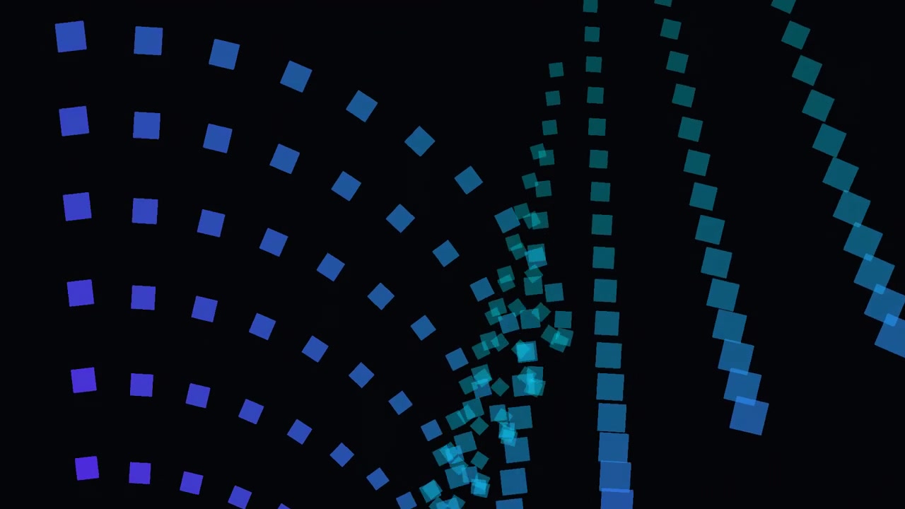Abstract Motion Graphics with Rotating Blue and Purple Squares
