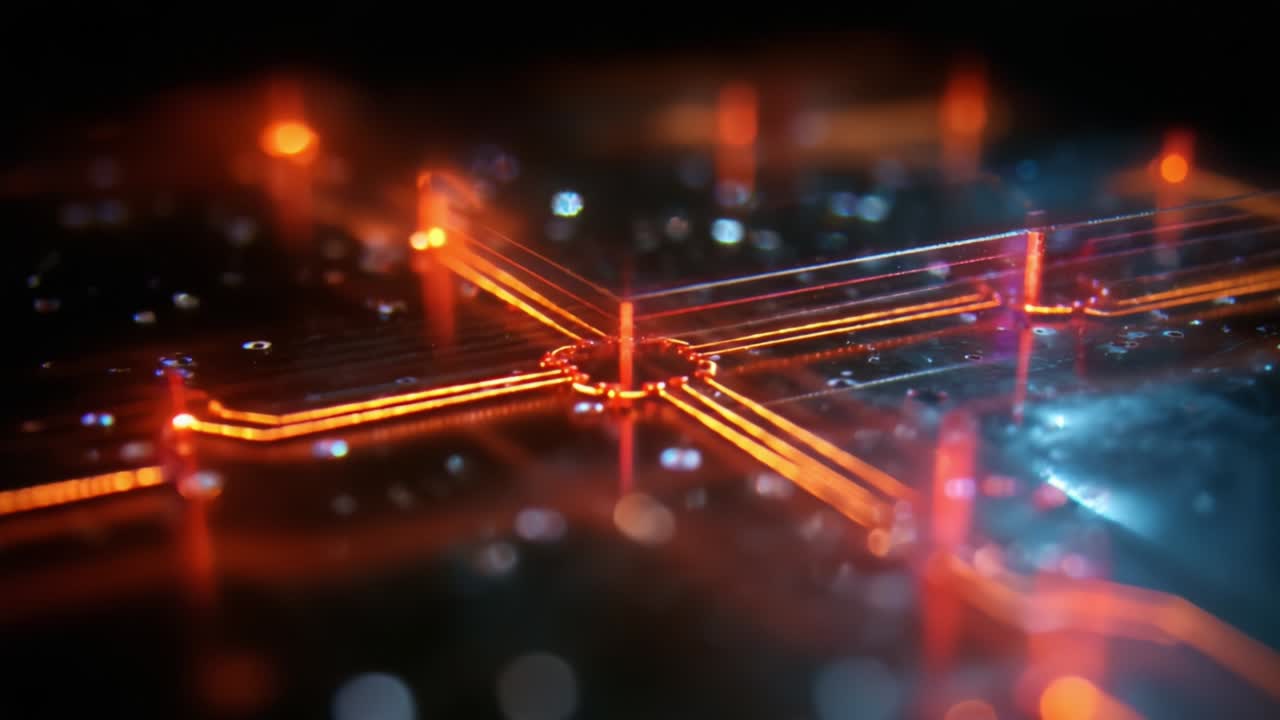 A Stunning Visualization of Advanced Technology Depicting a Complex Network of Data Flow with Illuminated Pathways and Nodes in a Futuristic Digital Landscape