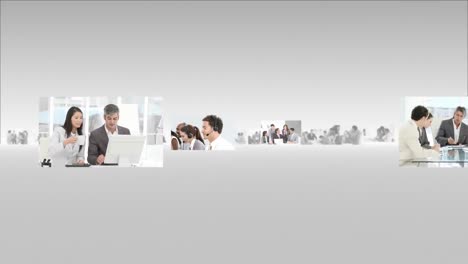 montage footage showing the concept of teamwork in business