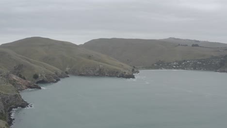 walkway by the ocean, taylors mistake, new zealand, aerial view to taylors mistake beach from godley head walkway,  canterbury, christchurch, slog format