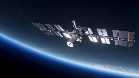 estación espacial internacional en órbita alrededor de la tierra