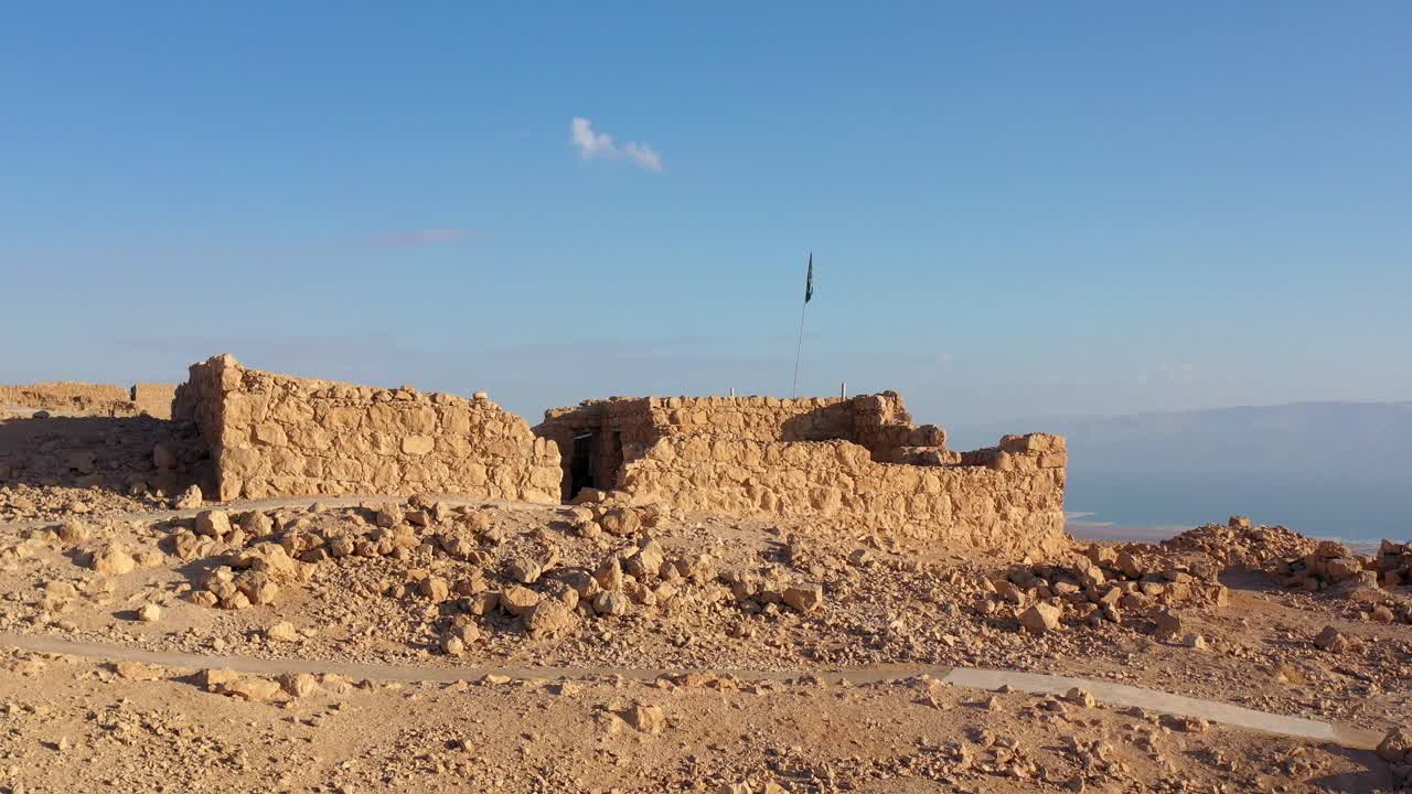 Ancient Masada Fortress Ruins Overlooking the Dead Sea