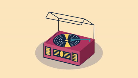 vintage record player illustration