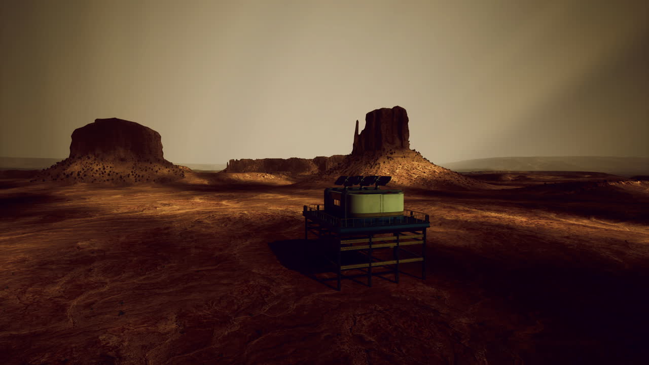 Alien-like structure in a desert landscape