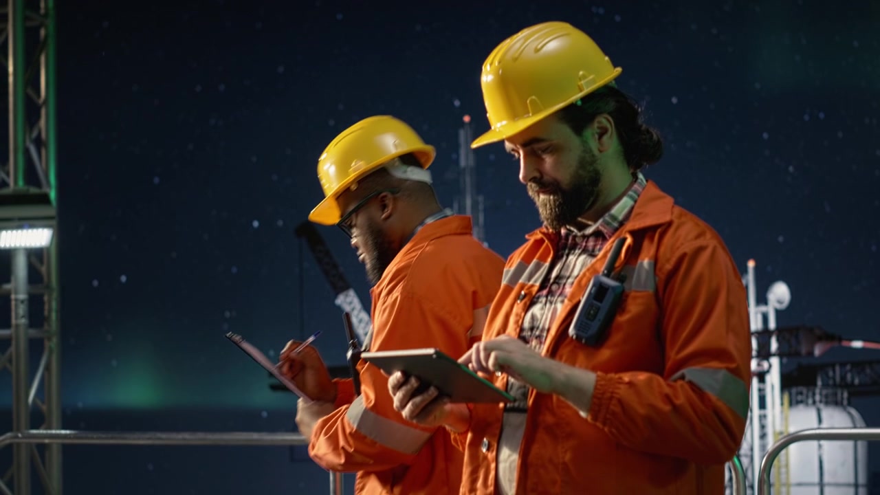 Offshore platform engineer monitors fuel shortage caused by geopolitical embargo