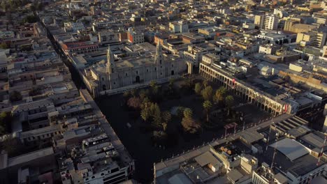 arequipa peru city drone aerial landscape infrastructure south america colonial architecture, plaza de armas