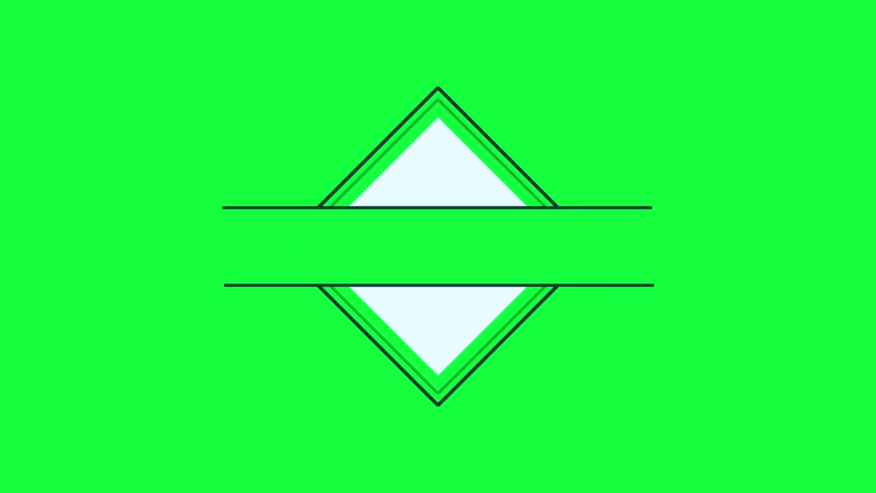 Animated Geometric Diamond Frame Splitting on Green Screen