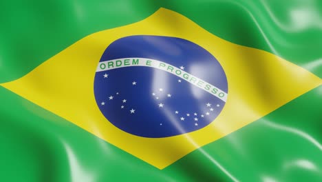 3d render waving flag of brazil country. national flag in wind background. 4k realistic seamless loop animated video clip