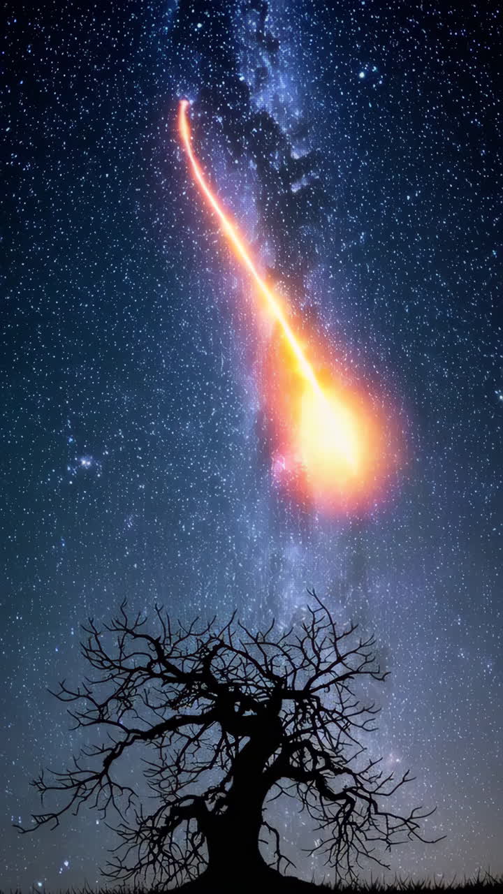 Sterrennacht met dode boom