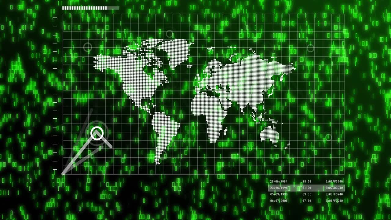 Progress bar reaching top-left causing zigzag chart rising across pixel map, tracking data
