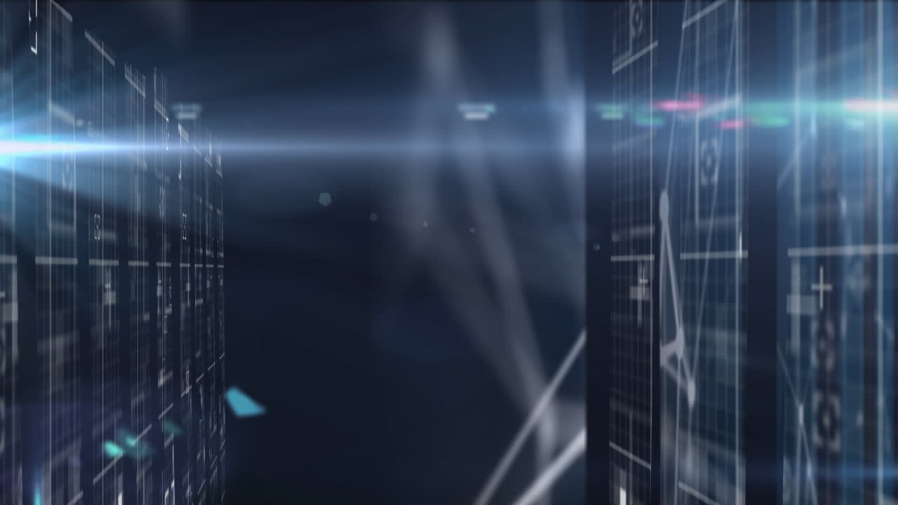 Animazione di forme in movimento su sfondo nero