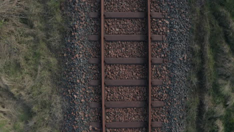 Aerial drone point of view of the old abandoned railway between Chinon and Loudun