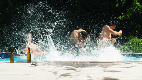 Friends-jumping-in-the-swimming-pool