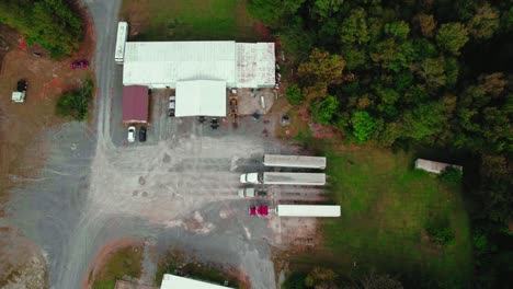 top down aerial of small business manufacturer in georgia, usa