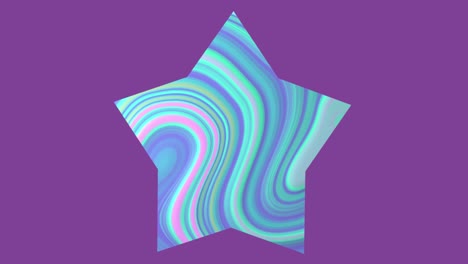 Animation-of-star-shape-over-moving-colourful-background