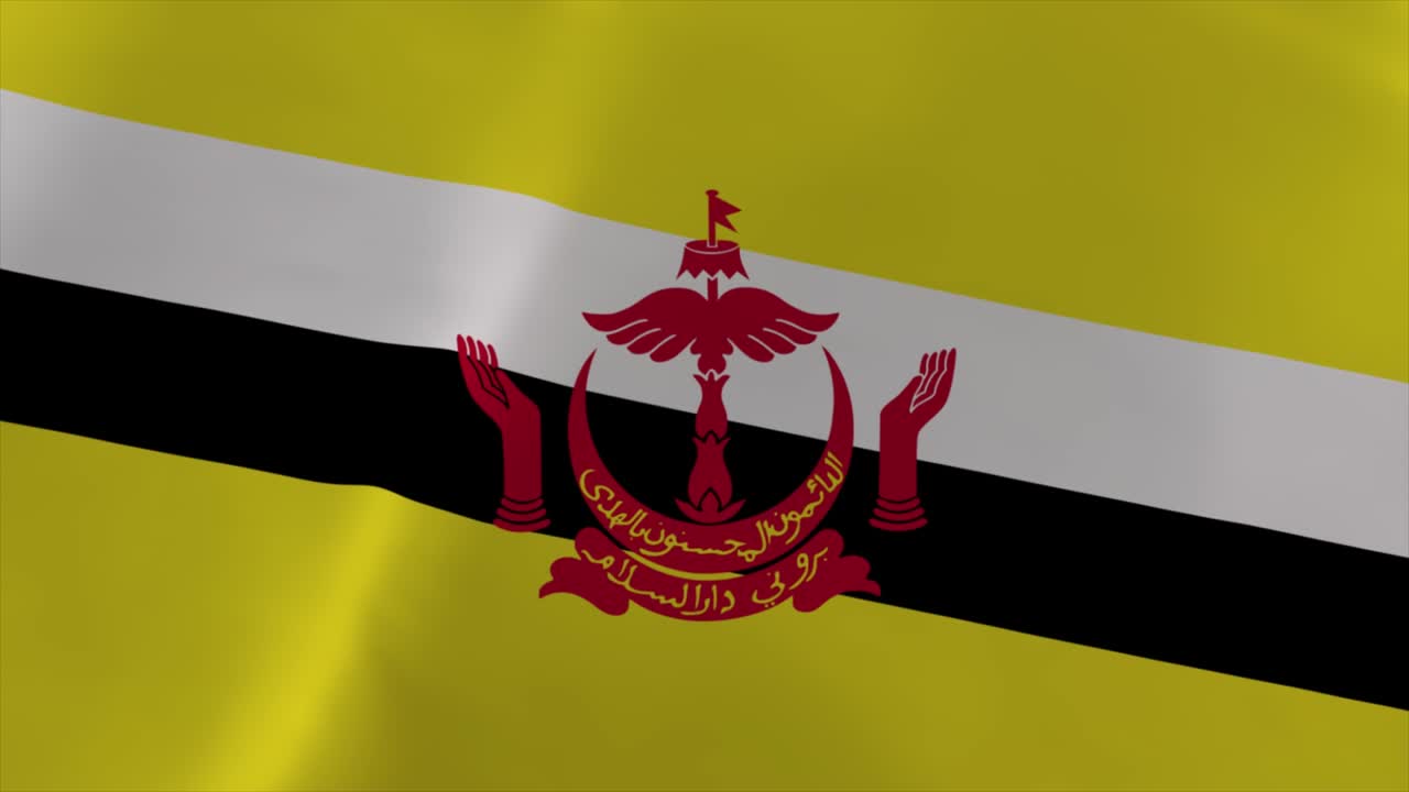 bandera de brunei 4k con fondo de papel tapiz en movimiento
