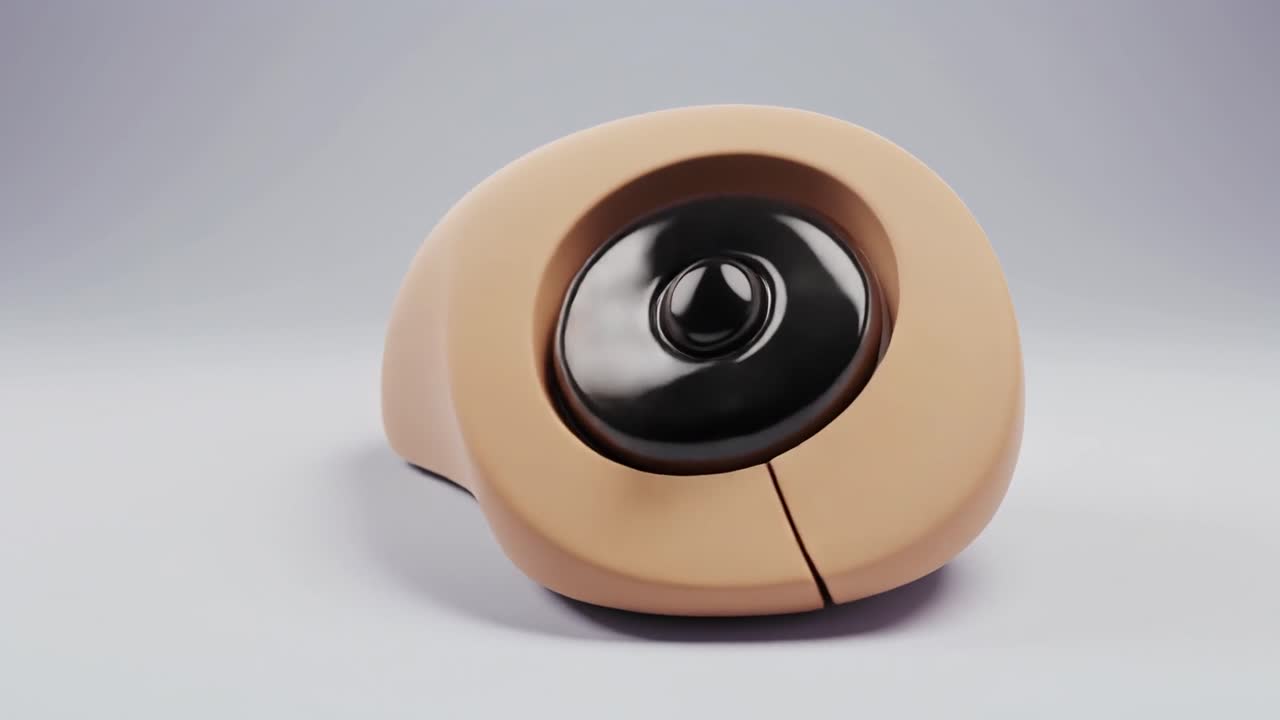 Minimalist 3D Computer Mouse with Rotating Eye Scroll Wheel