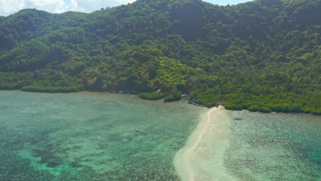 stunning tropical sandbar and lush island in turquoise waters