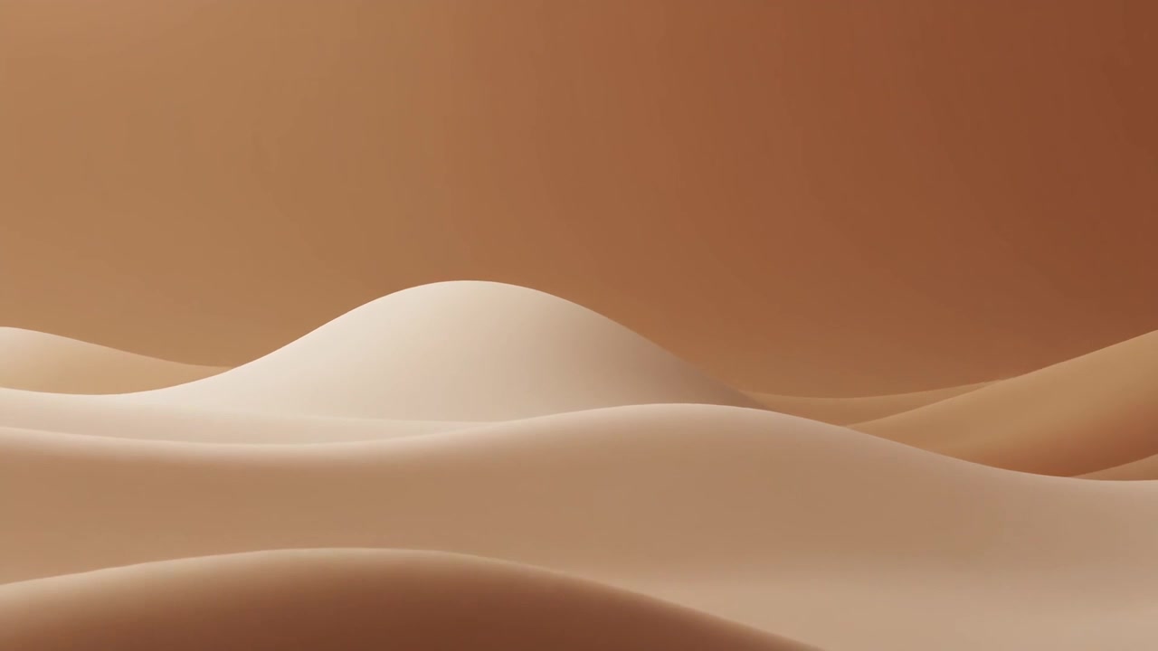 Abstract 3D Animation of Smooth Flowing Beige and Brown Waves