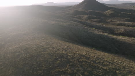 Aerial-footage-flying-across-the-Arizona-desert-in-the-morning-sun