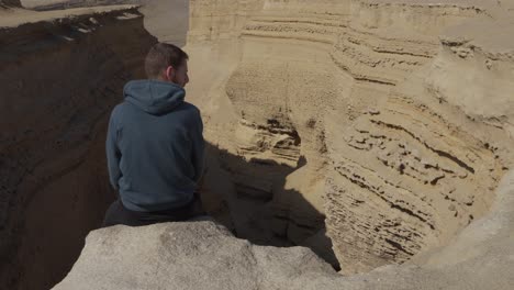 tourist at canyon de los perdidos ica peru geographic attraction desert land