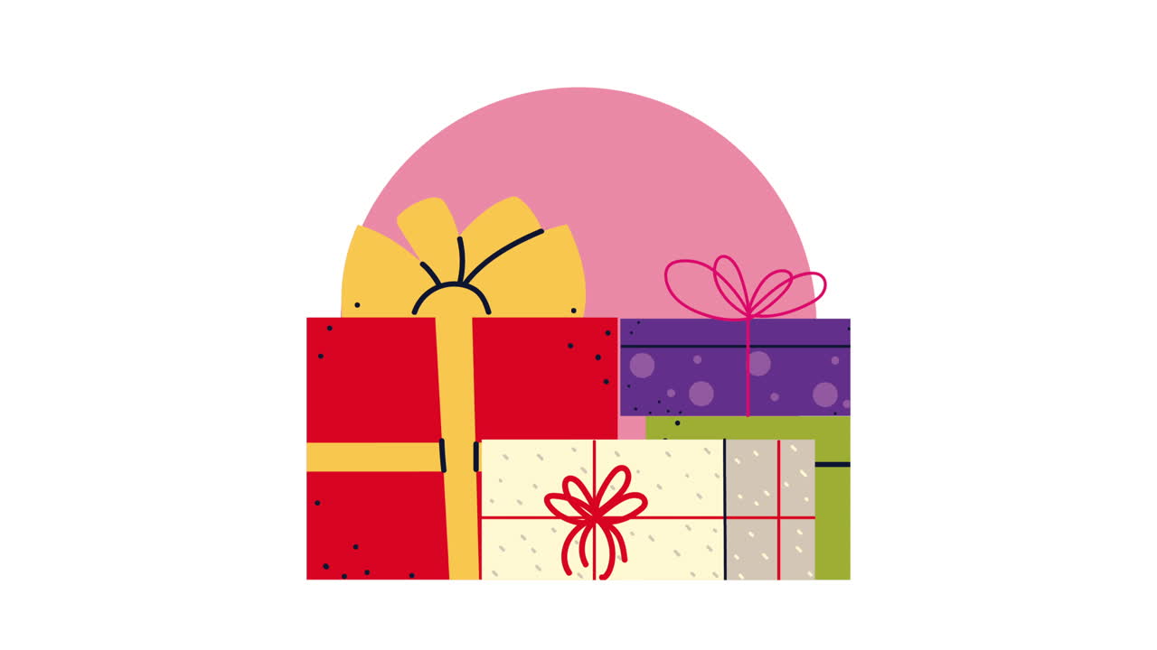 animación de feliz navidad con regalos